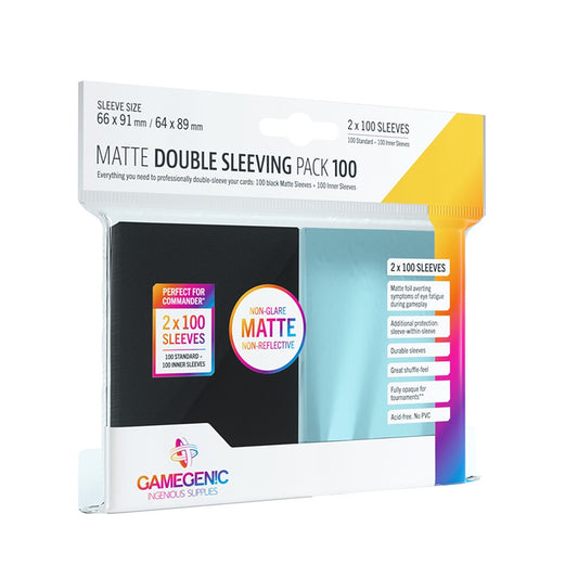 Gamegenic Matte Double Sleeving Pack - Standard Size - Black