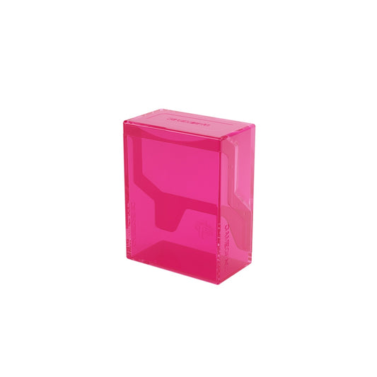 Gamegenic Pink transparent Bastion deck box on a white background