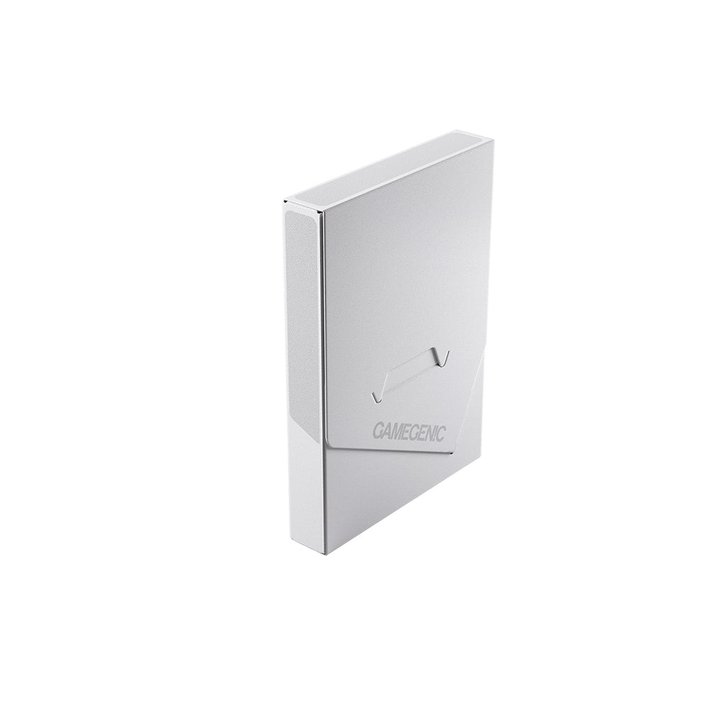 Gamegenic White Cube Pocket 15+ Card Holder in closed position on a white background
