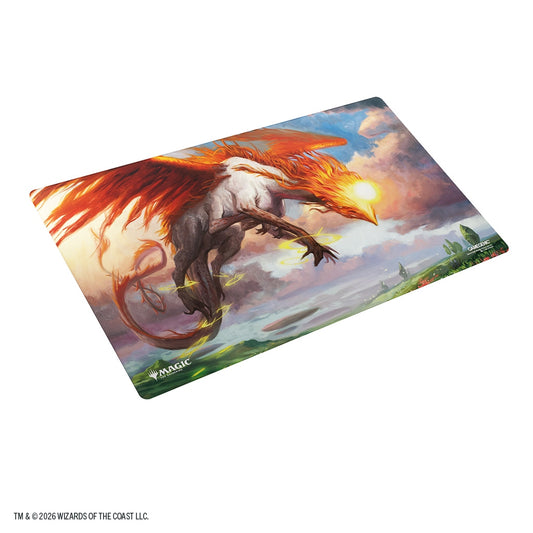Image of side of playmat depicting Eirdu, Carrier of Dawn