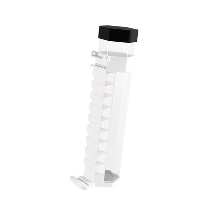 Photo of a plastic playmat tube attachment for the Game Castle storage box on a white background
