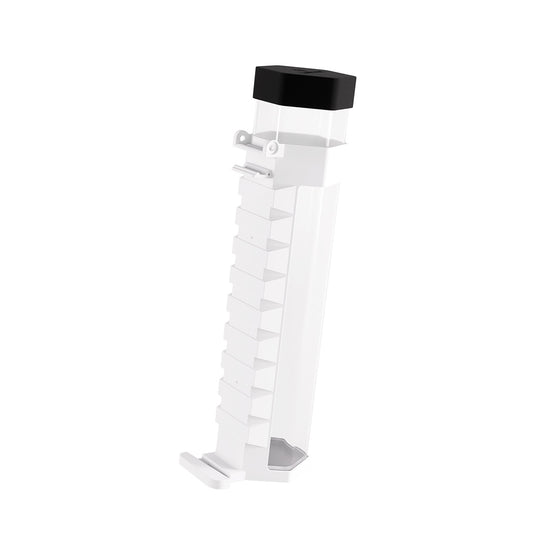 Photo of a plastic playmat tube attachment for the Game Castle storage box on a white background