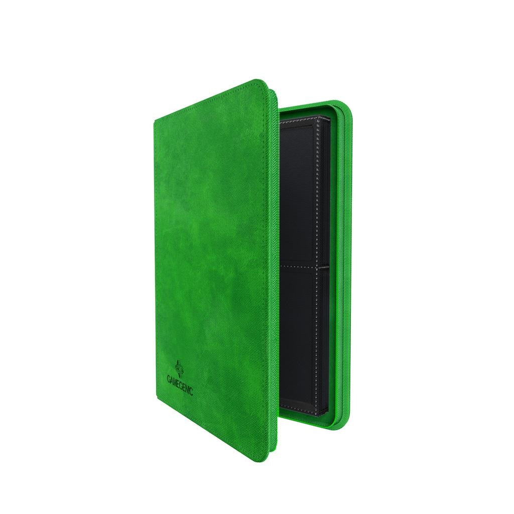 Green Gamegenic Zip-Up binder on a white background