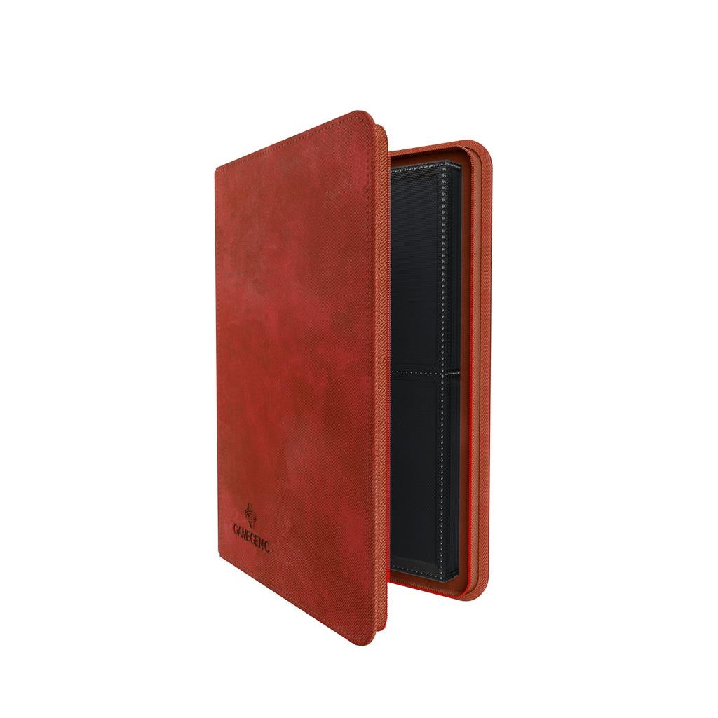 Red Gamegenic Zip-Up binder on a white background
