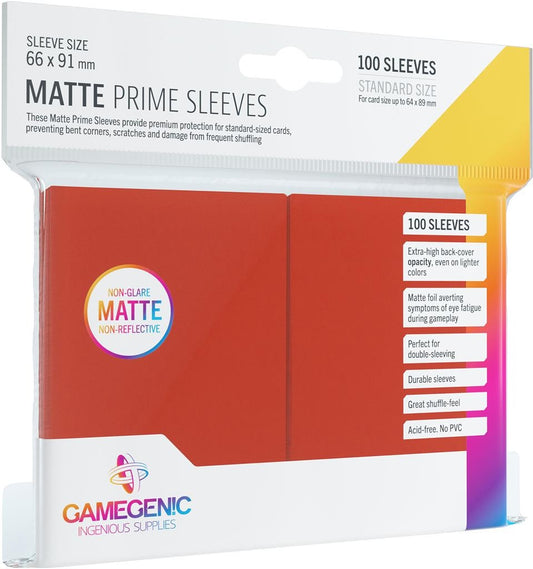 Gamegenic Matte PRIME Sleeves - Standard Size - Red