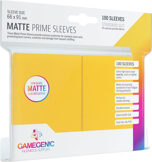 Gamegenic Matte PRIME Sleeves - Standard Size - Yellow