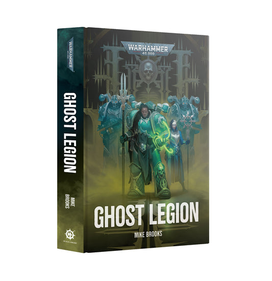 Book titled 'Ghost Legion' by Mike Brooks with a cover featuring characters in futuristic armor.