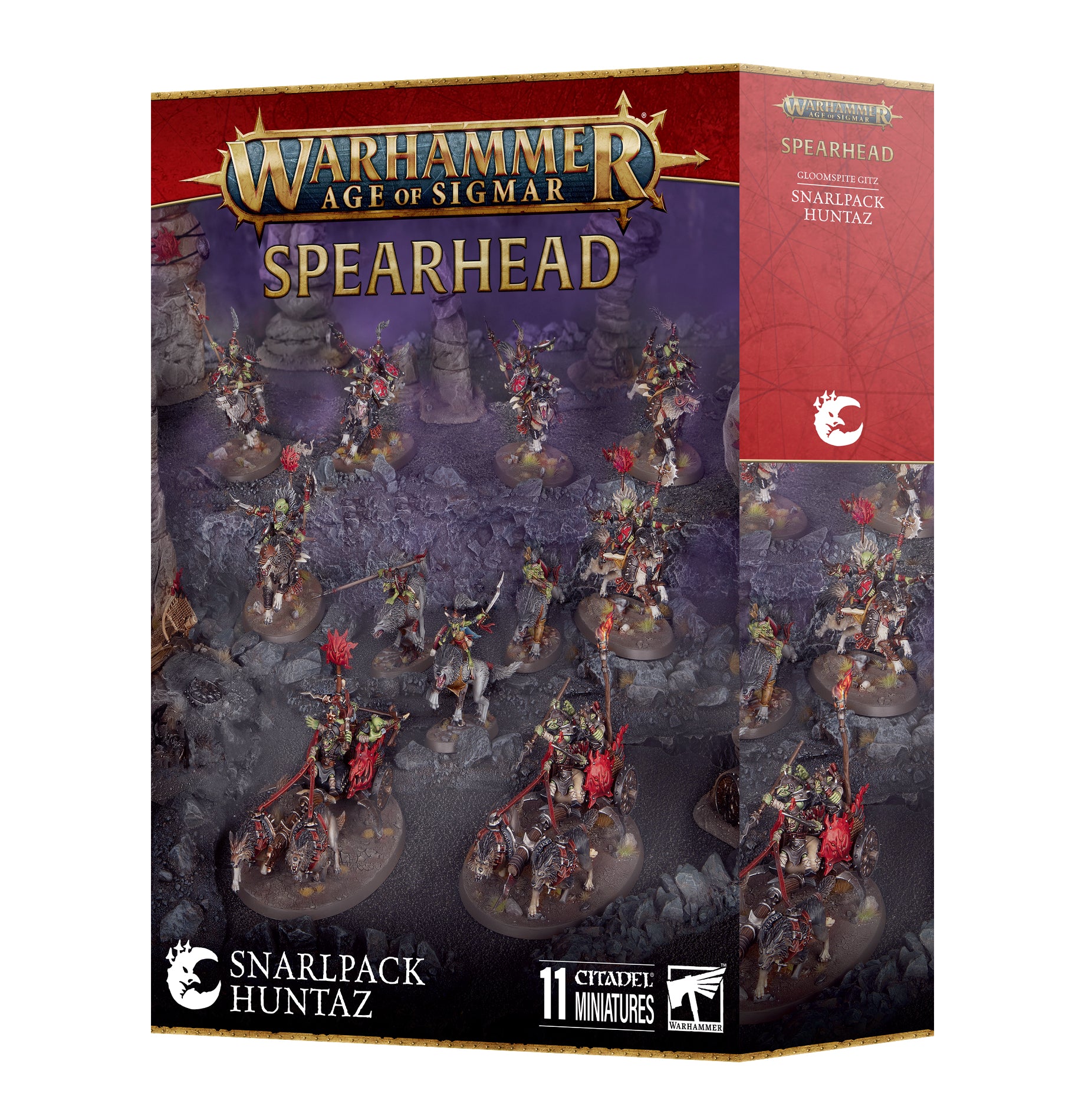 Warhammer Age of Sigmar Spearhead game box with miniature figures on a white background