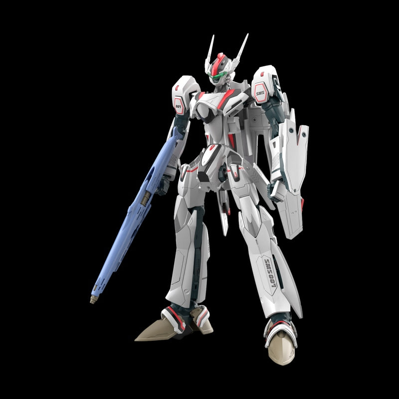 Completed VF-25F Messiah Valkyrie model on a black background
