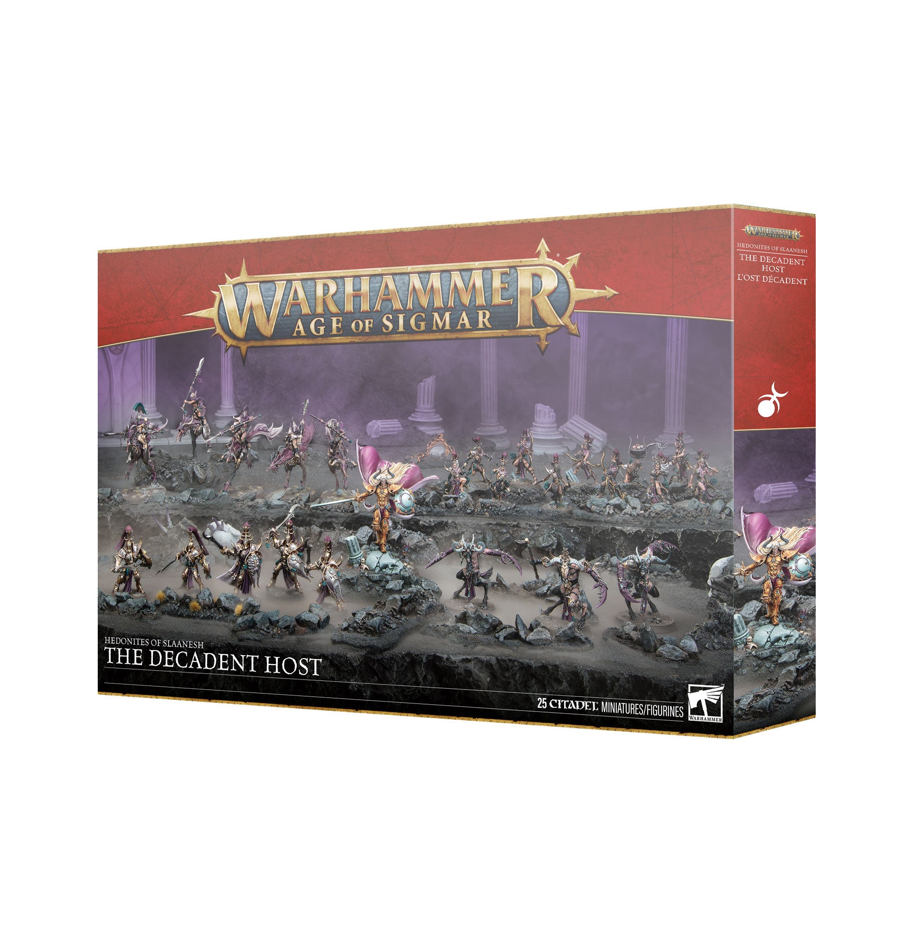 Warhammer Age of Sigmar game box featuring miniature figures on a white background