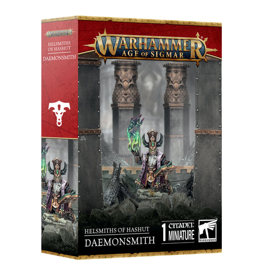 Warhammer Age of Sigmar game box with miniature figure on a white background