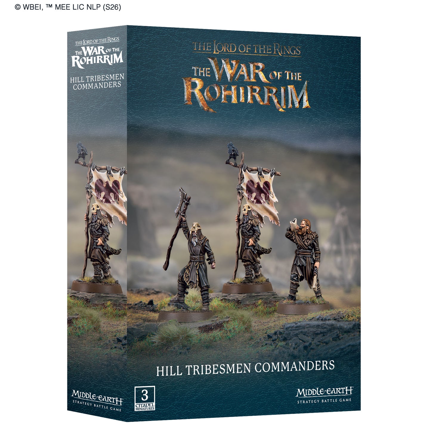 Game box for 'The Lord of the Rings: War of the Rohirrim' featuring Hill Tribesmen Commanders.