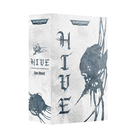 Book titled 'Hive' by Dan Abnett with Warhammer 40,000 logo on a white background
