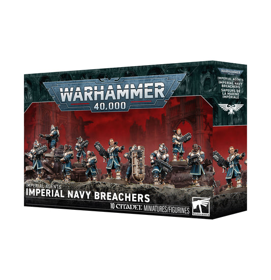 Warhammer 40,000 Imperial Navy Breachers miniature figures box set, showing the retail packaging with illustrated miniatures and the Warhammer 40,000 branding.