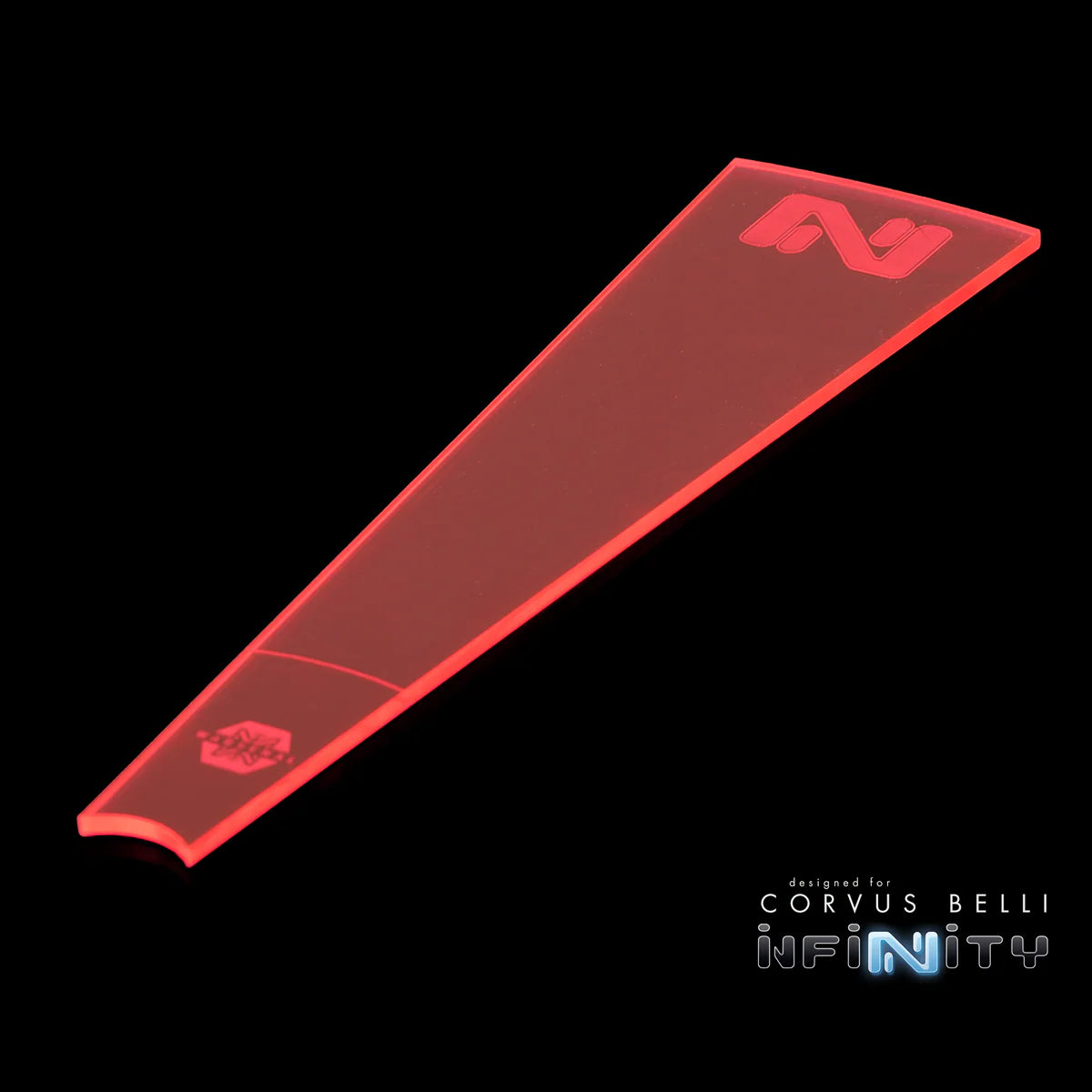 Red zone of control gaming template with 'Infinity' branding on a black background