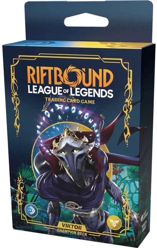 Riftbound League of Legends trading card game box with character illustration on a blue background