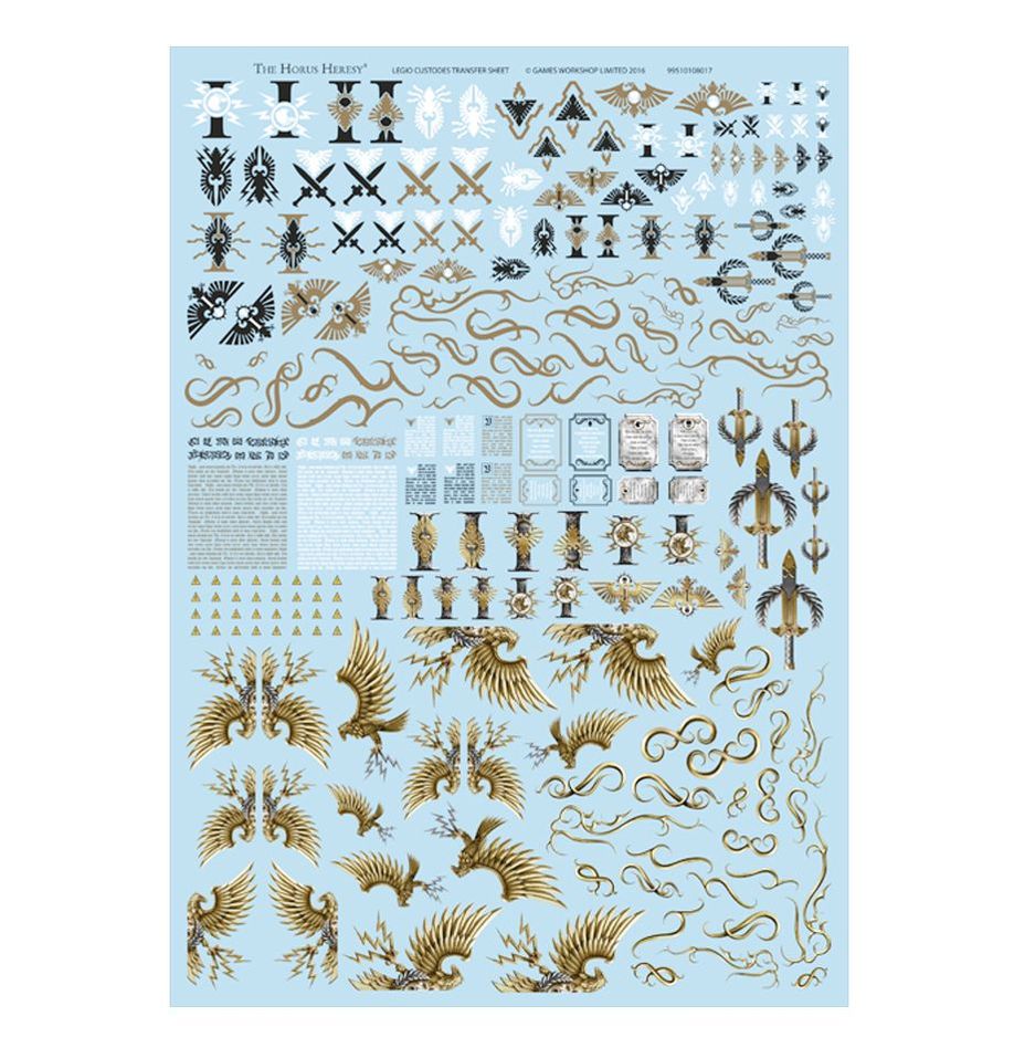 Legio Custodes: Transfer Sheet | Warhammer The Horus Heresy