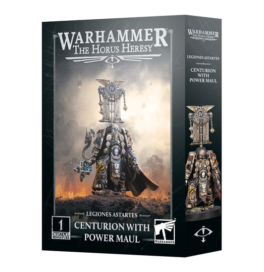 Warhammer The Horus Heresy game box featuring a Centurion with Power Maul figure.