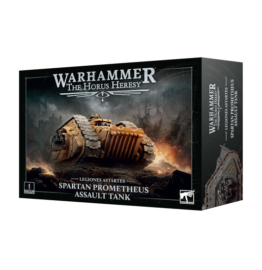 Warhammer The Horus Heresy Spartan Prometheus Assault Tank box on a white background