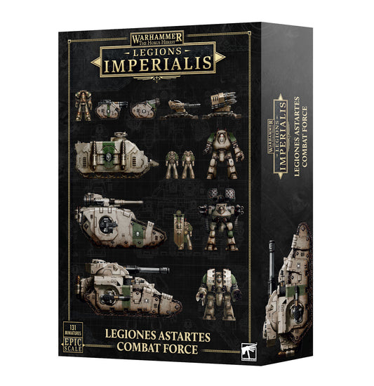 Warhammer Legions Imperialis box set with model images on a black background