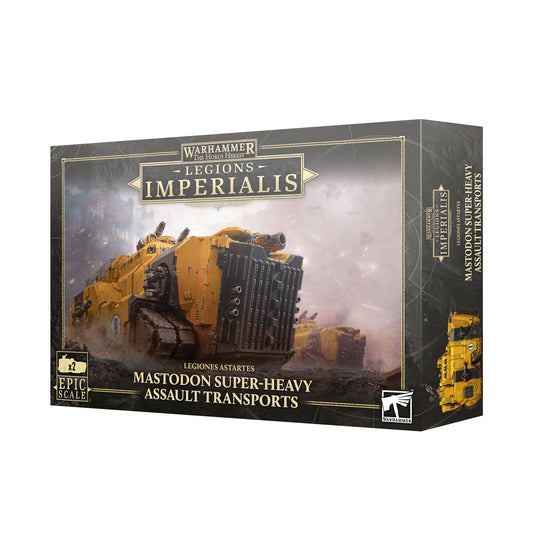Box for Mastodon Super-Heavy Assault Transports from Warhammer Legions Imperialis on a white background