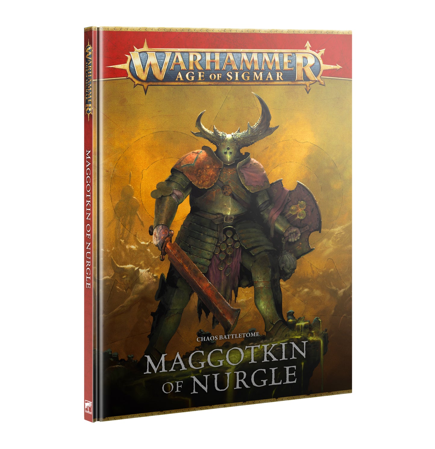 Book cover of 'Maggotkin of Nurgle' from Warhammer Age of Sigmar on a white background