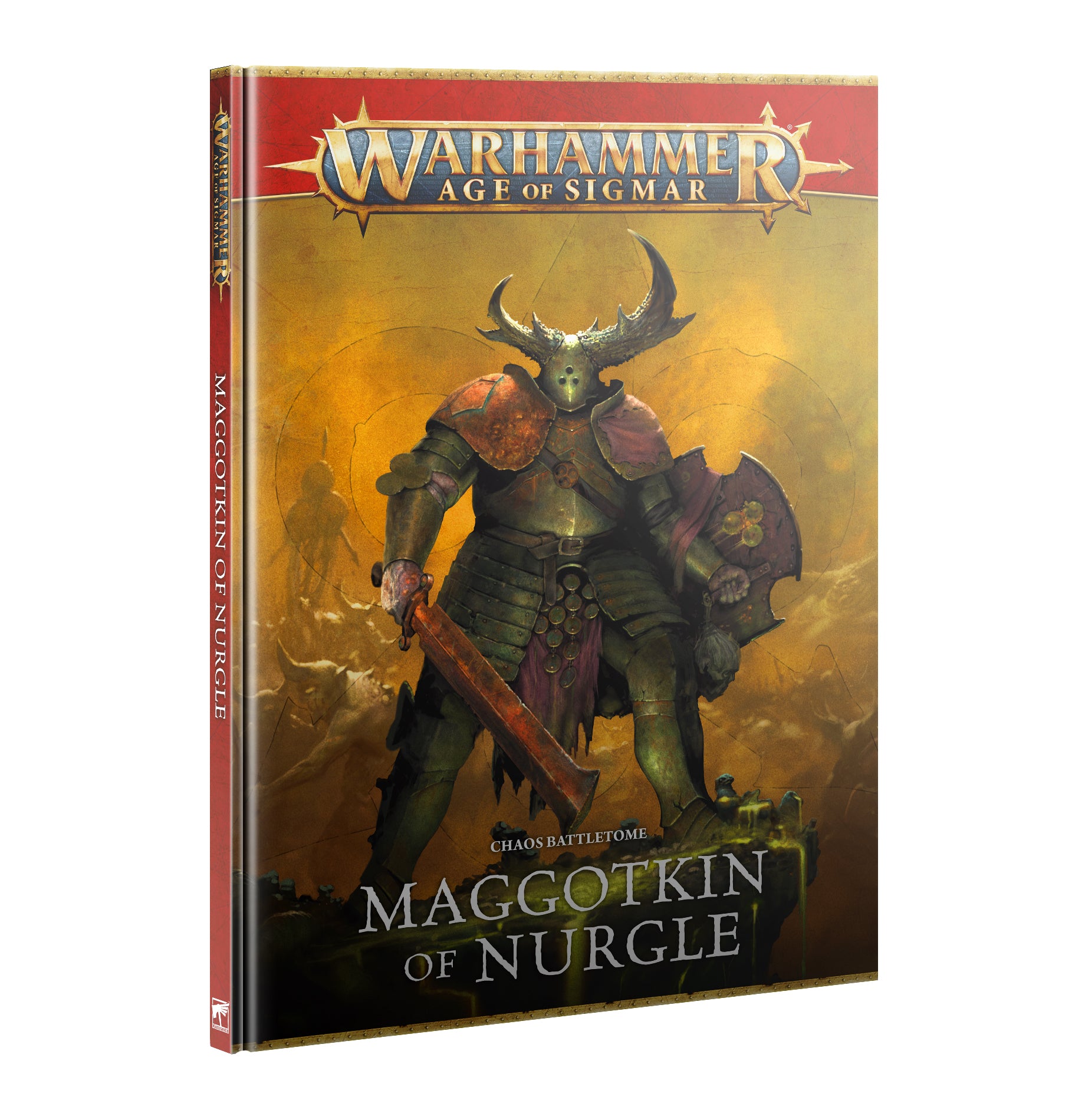 Book cover of 'Maggotkin of Nurgle' from Warhammer Age of Sigmar on a white background