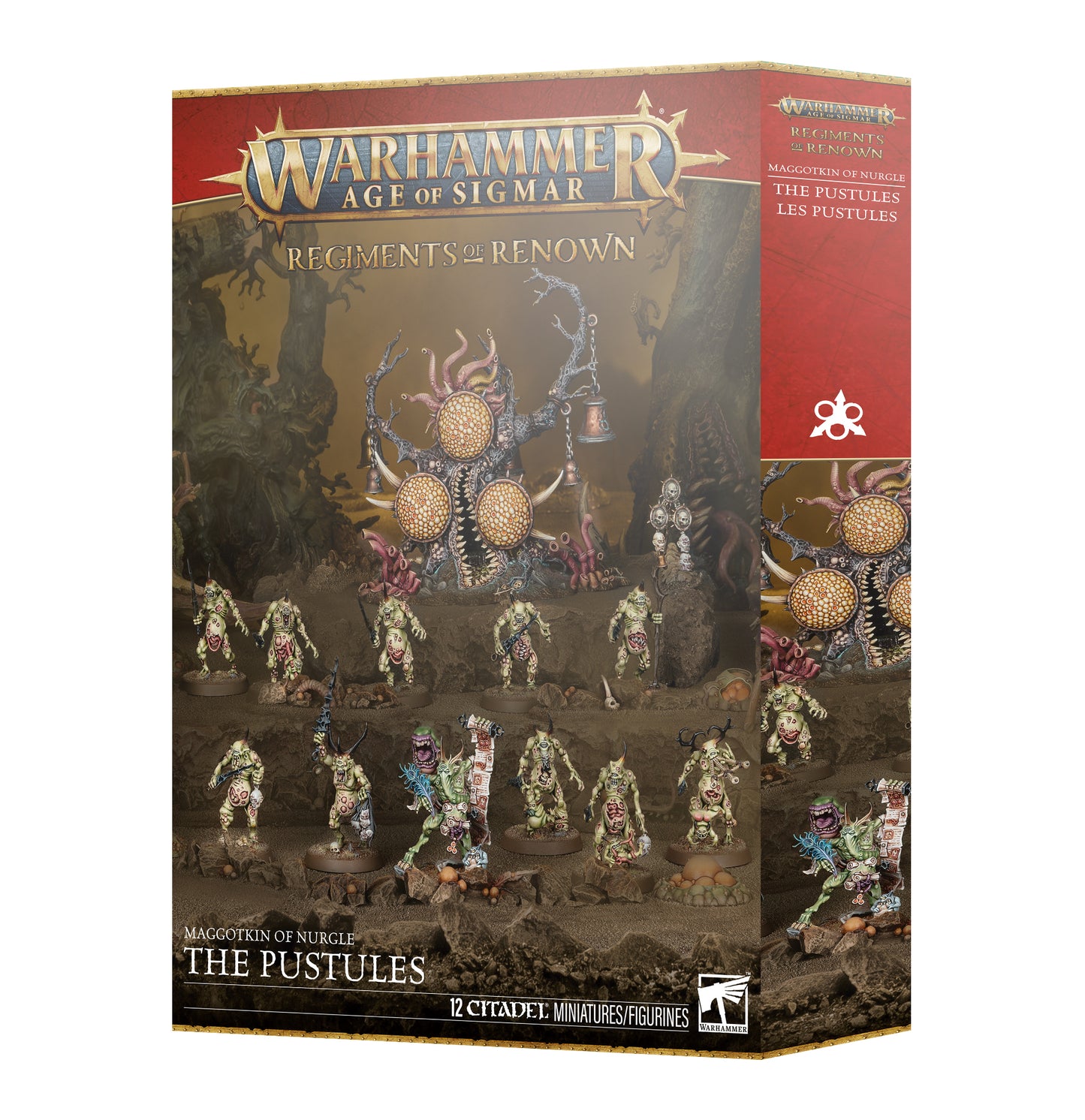 Warhammer Age of Sigmar game box featuring miniature figures on a white background