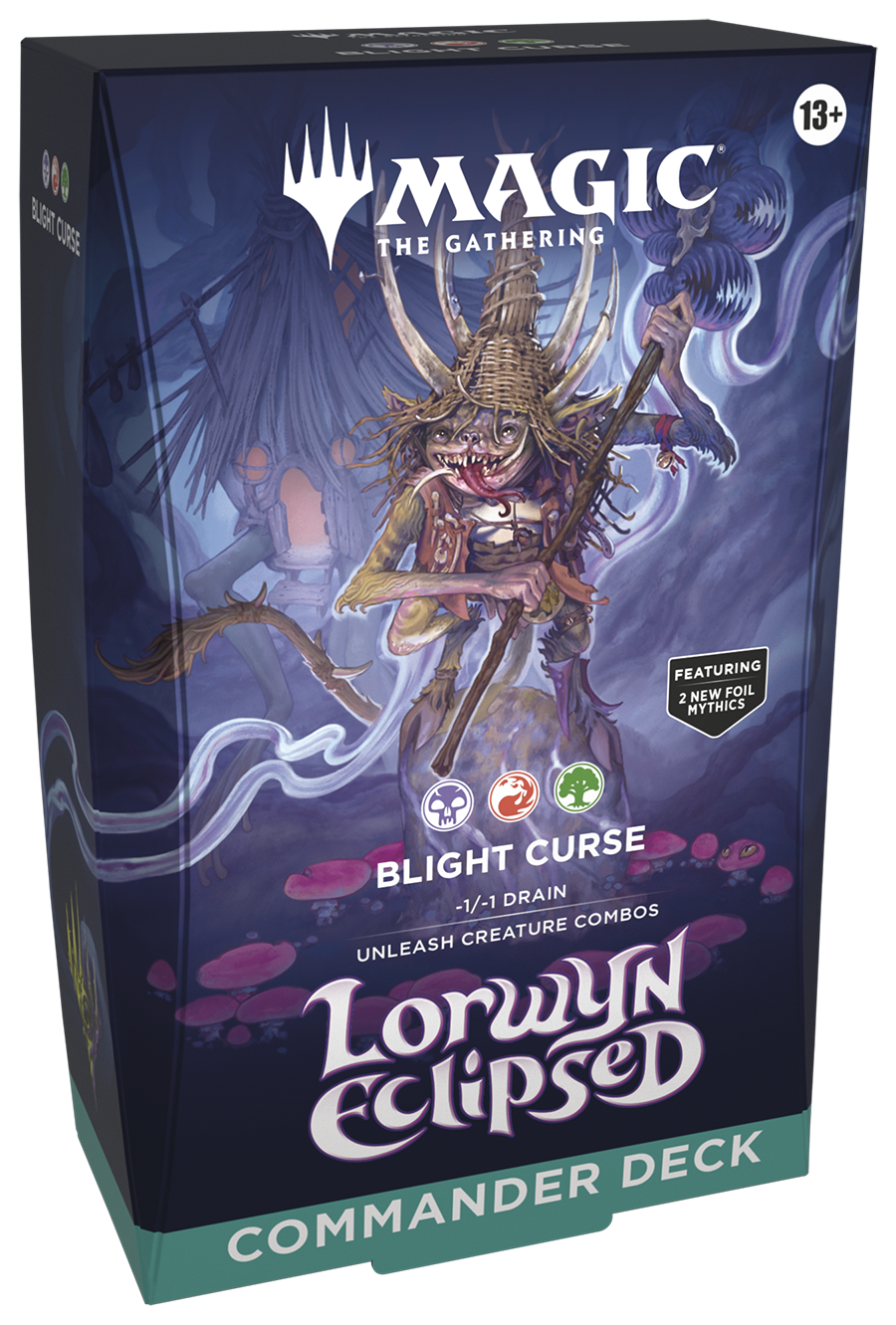 Card game box for 'Magic: The Gathering' featuring a character with a sword and shield on a blue background.