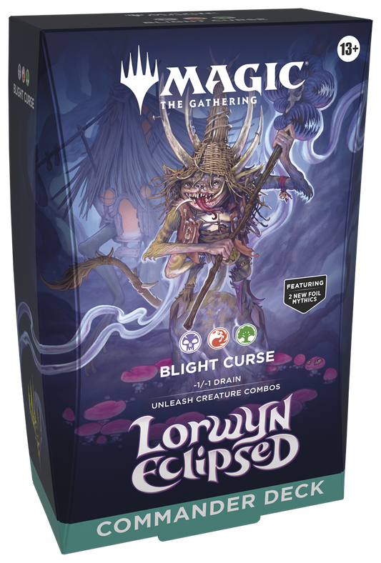 Card game box for 'Magic: The Gathering' featuring a character with a sword and shield on a blue background.