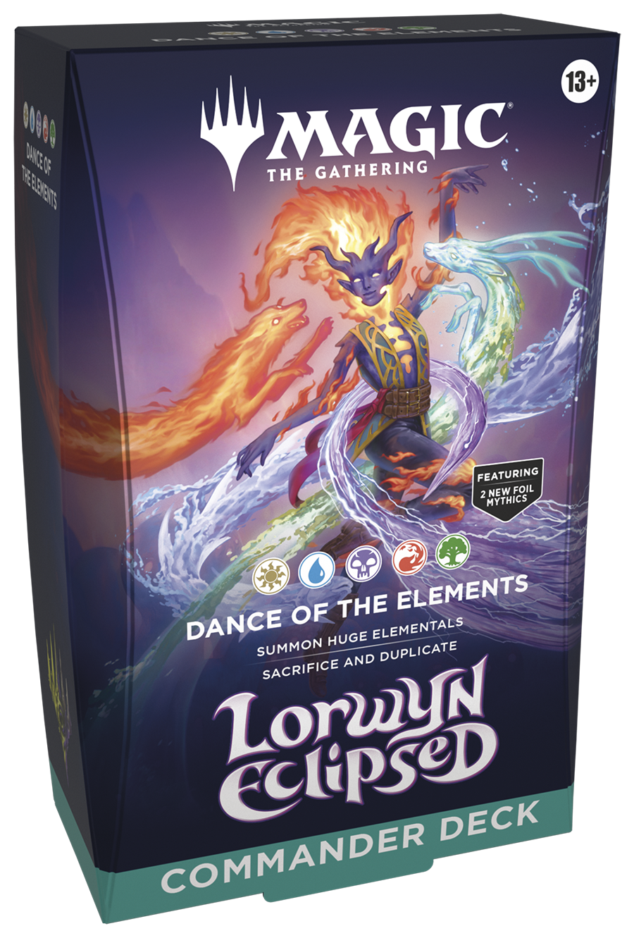 Magic: The Gathering card game box with artwork of a character and text on a dark background