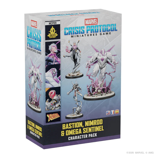 Marvel Crisis Protocol miniatures game character pack box with figures on a white background