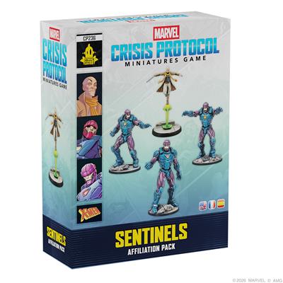 Marvel Crisis Protocol miniatures game Sentinels affiliation pack packaging