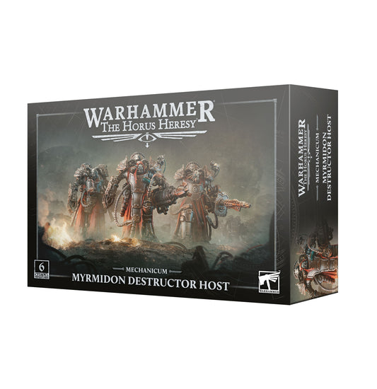 Warhammer The Horus Heresy game box featuring warrior figures on a dark background