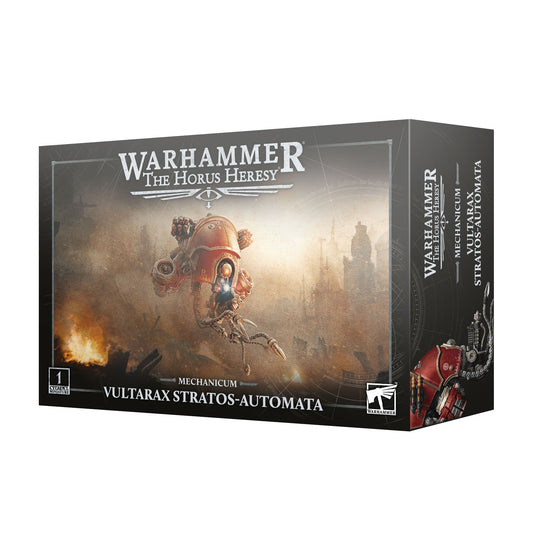 Warhammer The Horus Heresy game box with a warrior and robot on a dark background