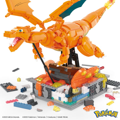 Mega Construx Charizard model assembled on a white background