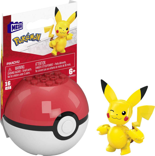 Mega Pokemon Pikachu toy figure in front of its packaging