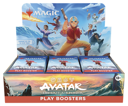 Box of 'Avatar: The Last Airbender' play boosters for 'Magic: The Gathering'.