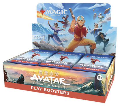 Box of 'Avatar: The Last Airbender' play boosters for 'Magic: The Gathering'.