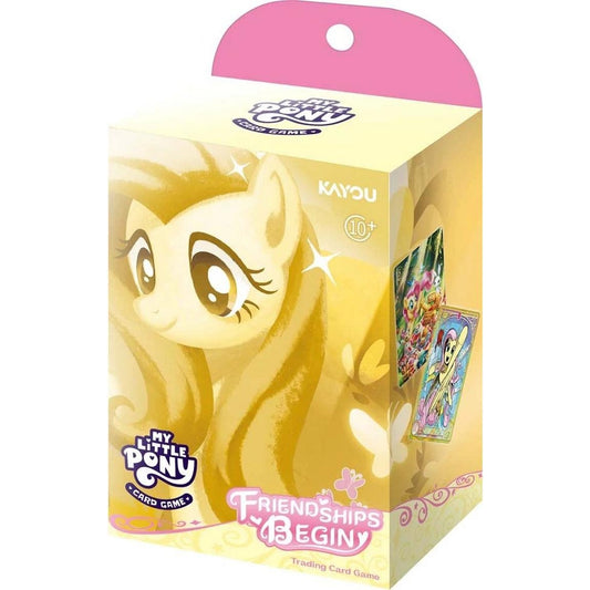 Fluttershy starter deck packaging for the Friendships Begin set of the My Little Pony card game