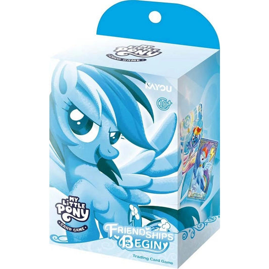 Rainbow Dash starter deck packaging for the Friendships Begin set of the My Little Pony card game