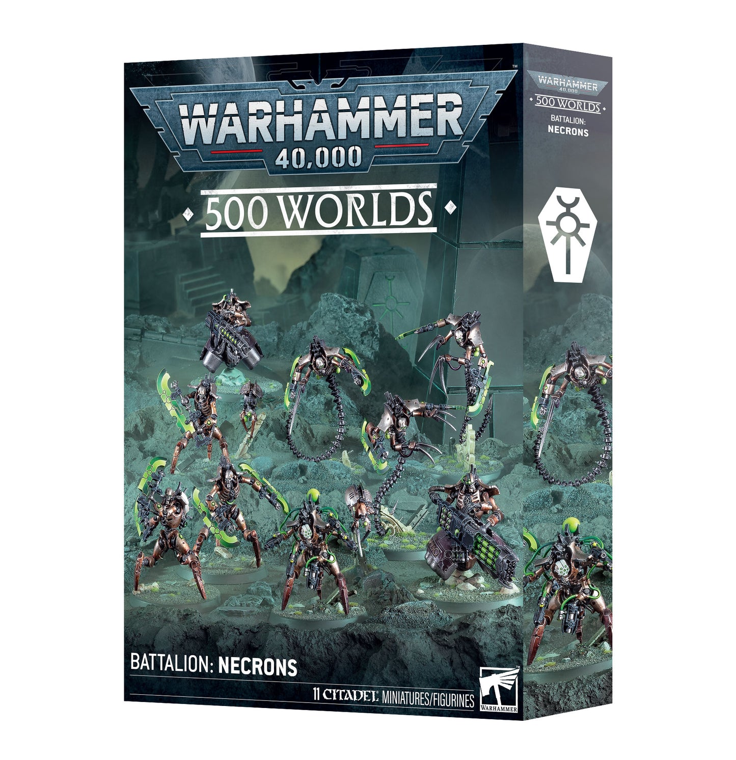Warhammer 40,000 Necrons miniatures box set packaging Necrons 500 Worlds Battalion