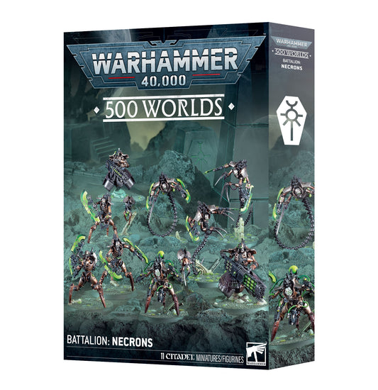 Warhammer 40,000 Necrons miniatures box set packaging Necrons 500 Worlds Battalion