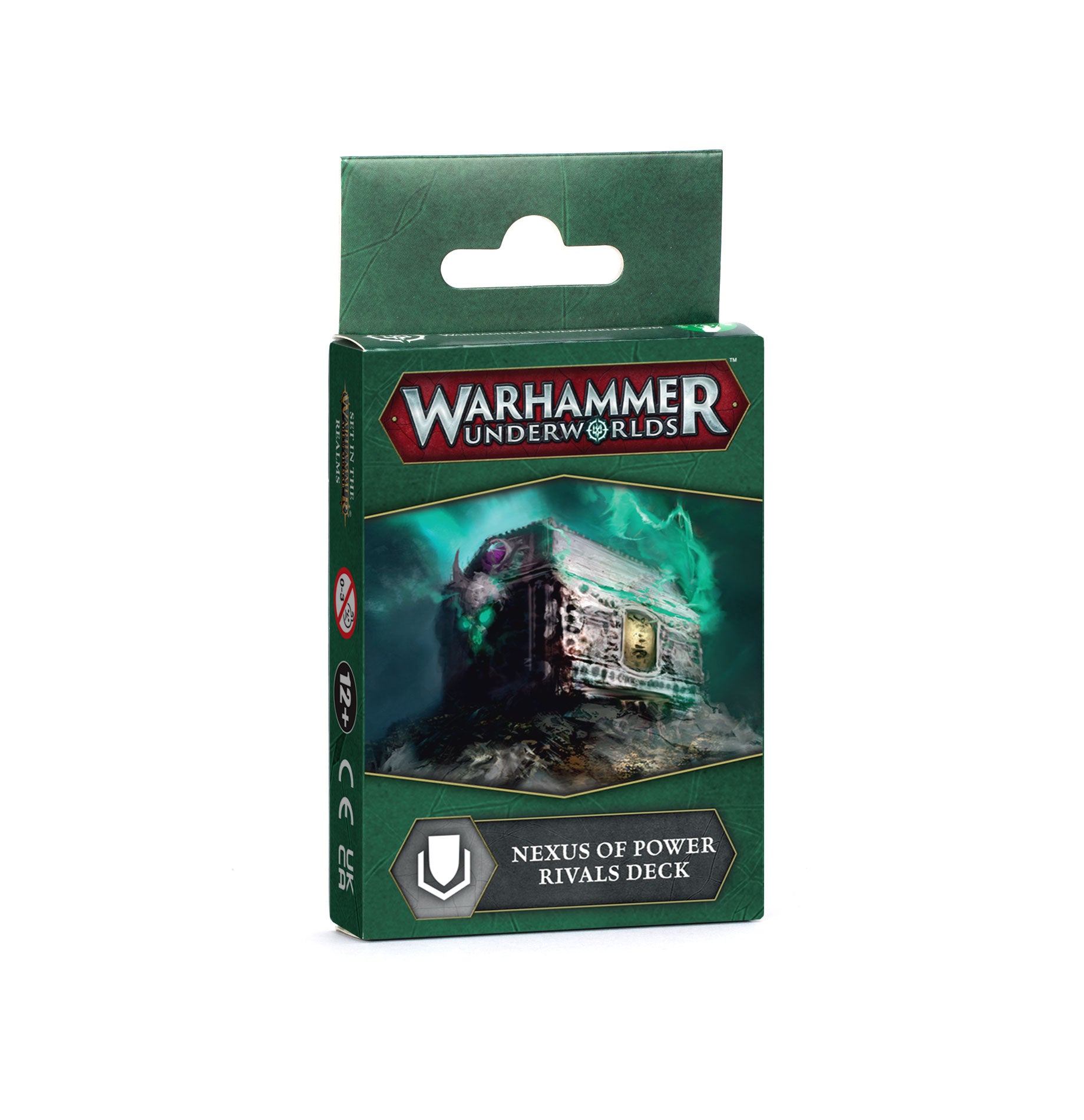 Warhammer Underworlds game box with green and black design on a white background