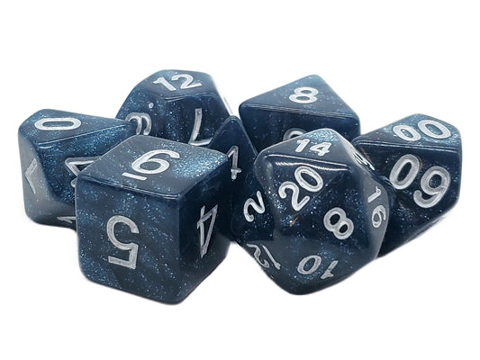 Old School Dice: 7 Piece Dice Set Galaxy - Dead of Night
