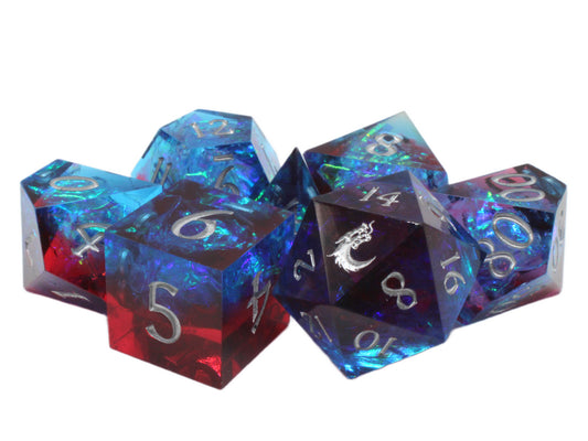 Old School Dice: Sharp Edged 7-Piece Dice Set - American Hero