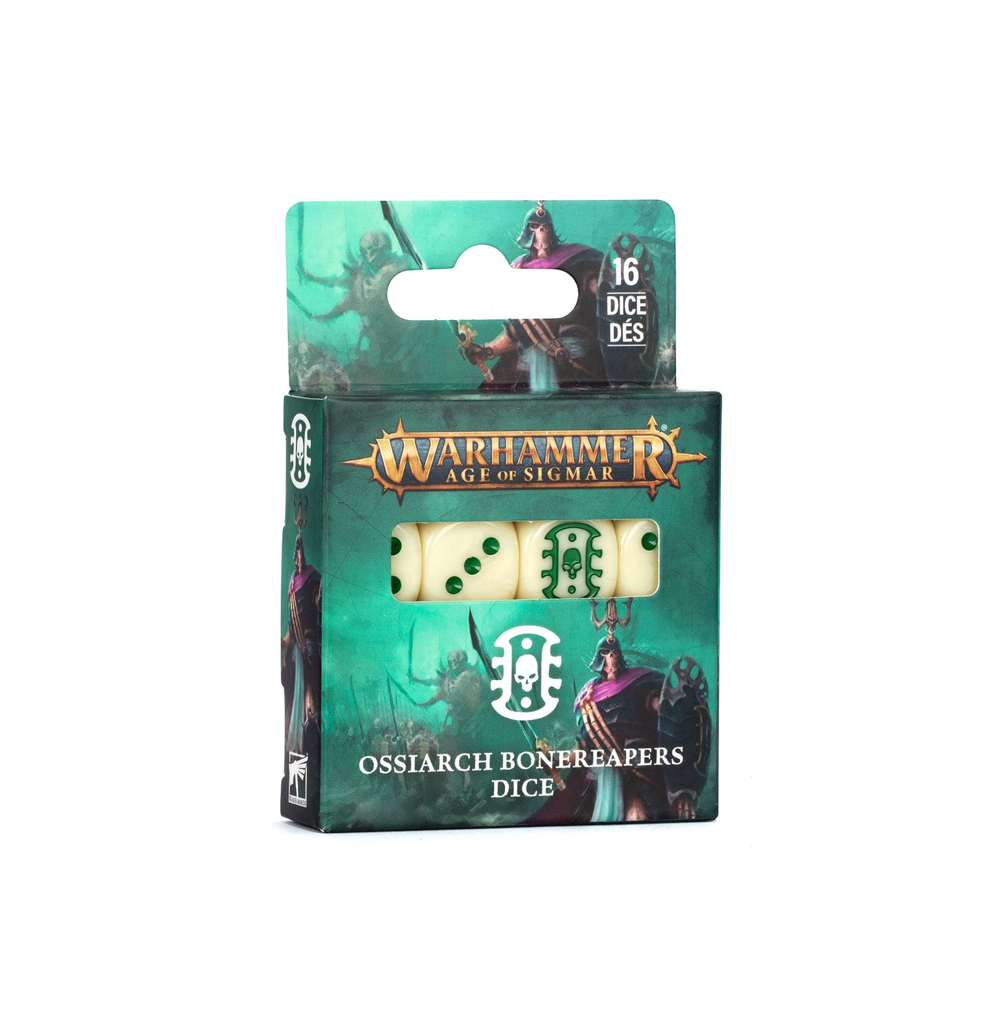 Warhammer Age of Sigmar dice set packaging with dice inside