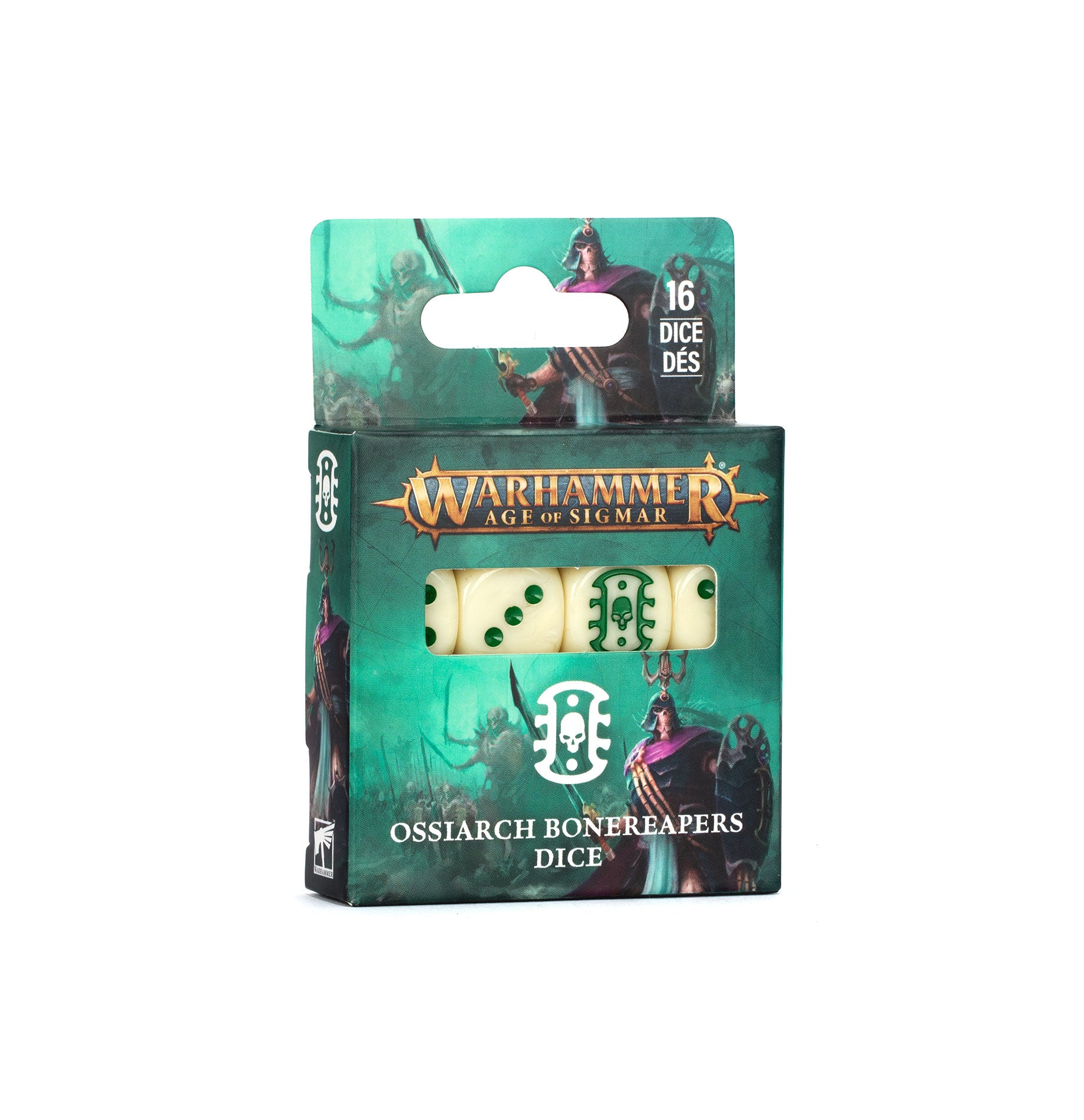 Warhammer Age of Sigmar dice set packaging with dice inside