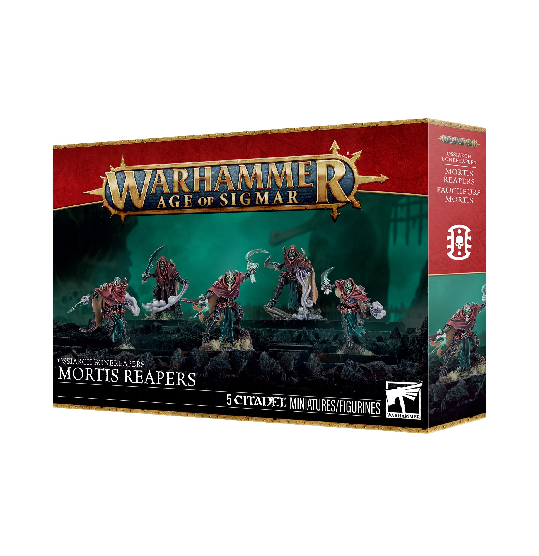 Warhammer Age of Sigmar Mortis Reapers miniatures box on a white background