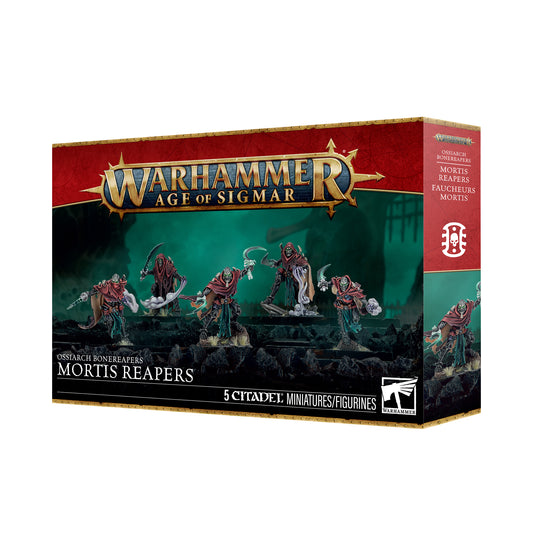 Warhammer Age of Sigmar Mortis Reapers miniatures box on a white background